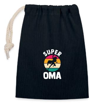 Großmutter Oma - Verschließbarer Geschenkbeutel aus Baumwolle (14x20cm) - Navy - Vorne