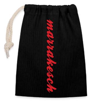 marrakesch - Closable cotton gift bag (14x20cm) - black - Front