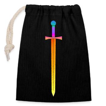 Épée magique - Sac cadeau en coton avec cordon (14 x 20 cm) - noir - Devant