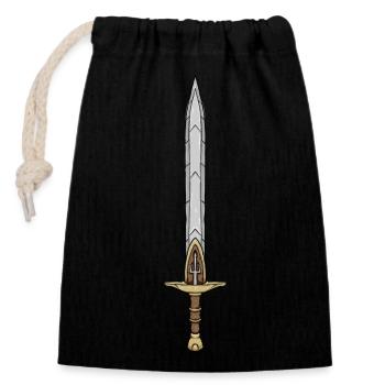 Gladiator Sword - Closable cotton gift bag (14x20cm) - black - Front