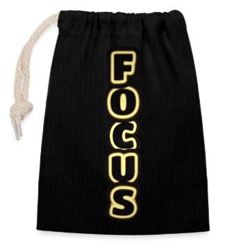 FOCUS - Closable cotton gift bag (14x20cm) - black - Front