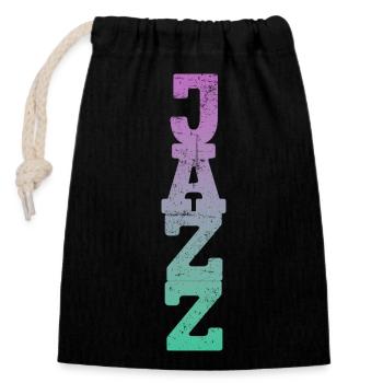 Jazz rétro - Sac cadeau en coton avec cordon (14 x 20 cm) - noir - Devant