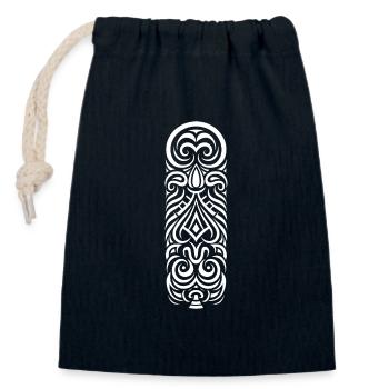 Maori Tattoo kulturelle Tintenfreuden in Weiß - Verschließbarer Geschenkbeutel aus Baumwolle (14x20cm) - Navy - Vorne