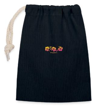 Singapur Hibiskus Souvenir Urlaub - Verschließbarer Geschenkbeutel aus Baumwolle (14x20cm) - Navy - Vorne