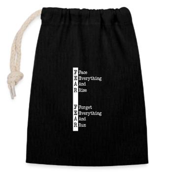 combatif pensée positive Kraft Strong Tshirt - Sac cadeau en coton avec cordon (14 x 20 cm) - noir - Devant