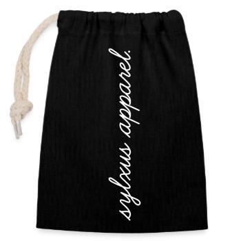 SA Script Logo - Closable cotton gift bag (14x20cm) - black - Front