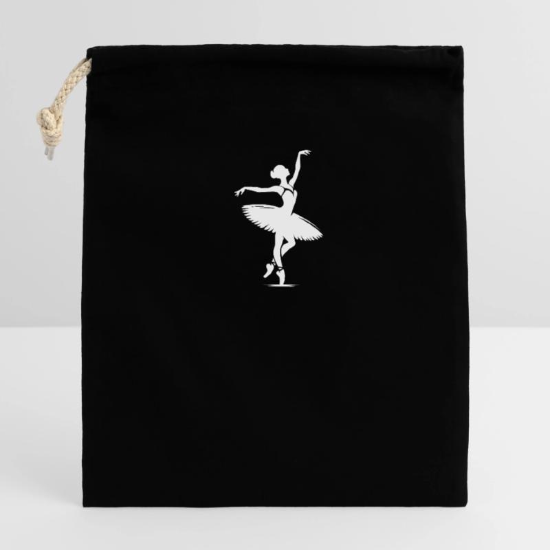 Expression et harmonie dans la danse classique Sac cadeau en coton avec cordon (14 x 20 cm)