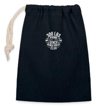 Funny Sports Studio Bench Press Shirt - Closable cotton gift bag (14x20cm) - navy - Front
