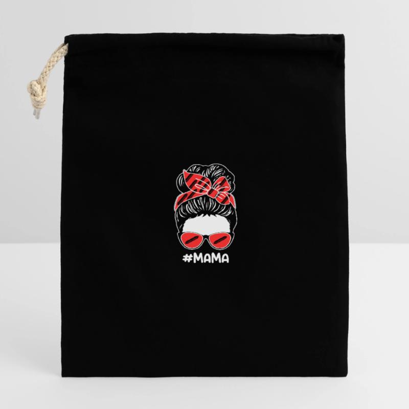 Harmonica Mom Mother Harmonica Closable cotton gift bag (14x20cm)