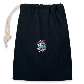 Malle 2025 Palme - Verschließbarer Geschenkbeutel aus Baumwolle (14x20cm) - Navy - Vorne