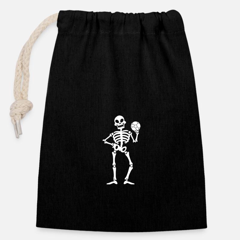 Joueurs de handball Handball - Sac cadeau en coton avec cordon (14 x 20 cm) - noir