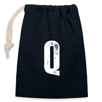 Q - Verschließbarer Geschenkbeutel aus Baumwolle (14x20cm) - Navy - Vorne