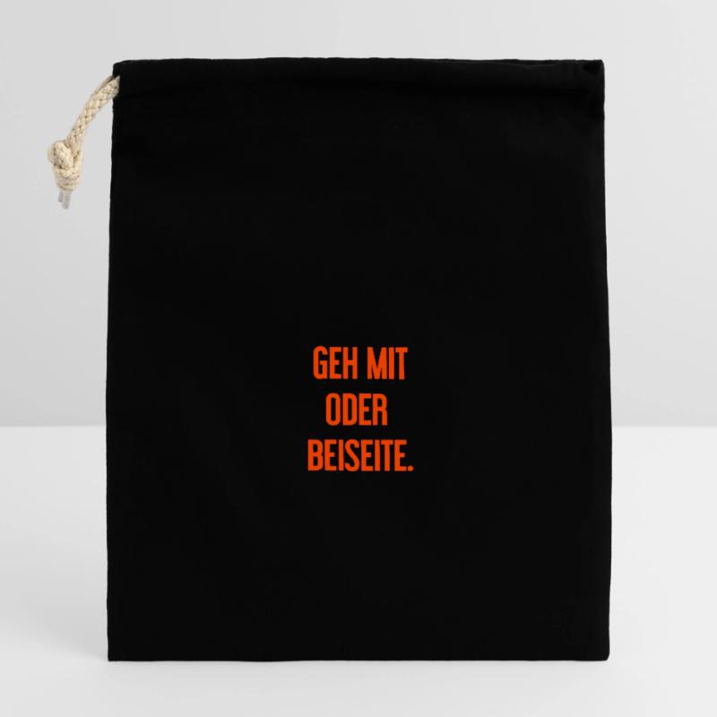 Geh mit oder beiseite Verschließbarer Geschenkbeutel aus Baumwolle (14x20cm)
