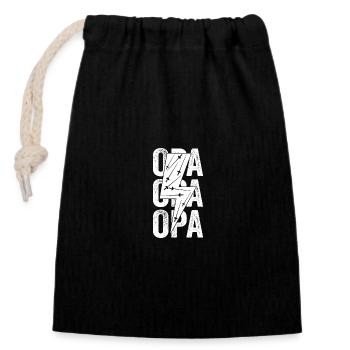 Fencer Grandpa Fencing - Closable cotton gift bag (14x20cm) - black - Front