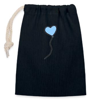 Blauer Herz Luftballon Baby Geschenkidee - Verschließbarer Geschenkbeutel aus Baumwolle (14x20cm) - Navy - Vorne