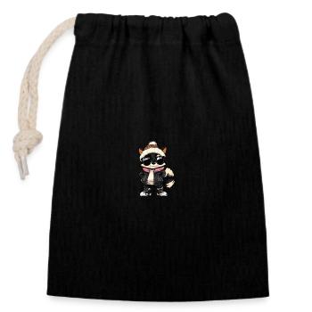 Skunk Winter - Closable cotton gift bag (14x20cm) - black - Front
