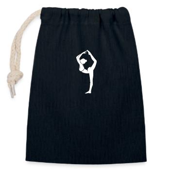 Artful Yoga Pose Stretching with Ease - Closable cotton gift bag (14x20cm) - navy - Front