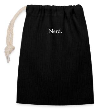Nerd. - Sacchetto regalo richiudibile in cotone (14x20 cm) - nero - Fronte