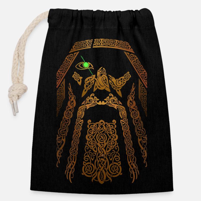 Viking - Sac cadeau en coton avec cordon (14 x 20 cm) - noir