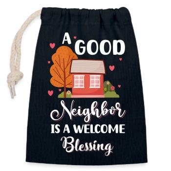 Neighborhood Friends Humor Alcohol - Closable cotton gift bag (14x20cm) - navy - Front