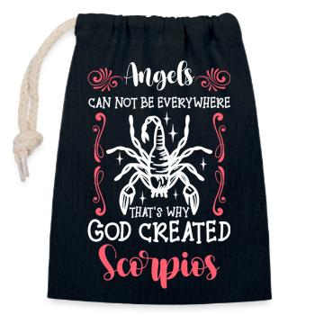 Horoscope Signe du zodiaque Étoile Novembre - Sac cadeau en coton avec cordon (14 x 20 cm) - bleu marine - Devant