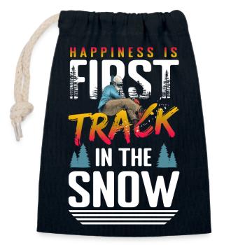 Snowboard Snow Freestyle - Sac cadeau en coton avec cordon (14 x 20 cm) - bleu marine - Devant