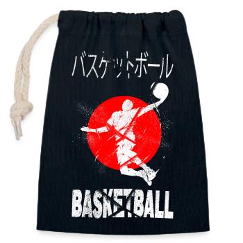 Basketball Japan Japanese font characters - Closable cotton gift bag (14x20cm) - navy - Front