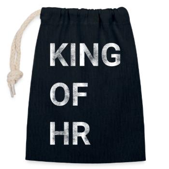 King Of HR - Closable cotton gift bag (14x20cm) - navy - Front