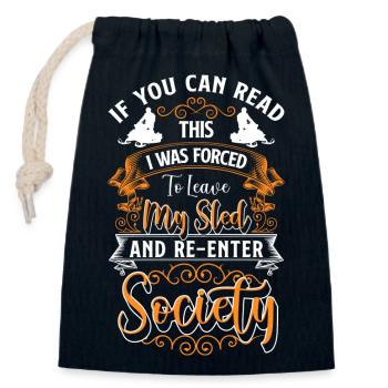 Sports Christmas Mountain Sports - Closable cotton gift bag (14x20cm) - navy - Front