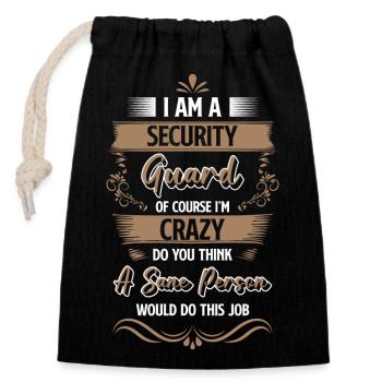 Security Security Bouncer Guard - Closable cotton gift bag (14x20cm) - black - Front