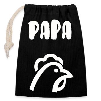 Daddy hen - Closable cotton gift bag (14x20cm) - black - Front