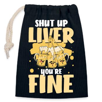 Beer Celebrate Fun - Closable cotton gift bag (14x20cm) - navy - Front