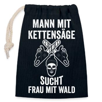 Baumfäller Holzfäller Kettensäge Zimmermann - Verschließbarer Geschenkbeutel aus Baumwolle (14x20cm) - Navy - Vorne