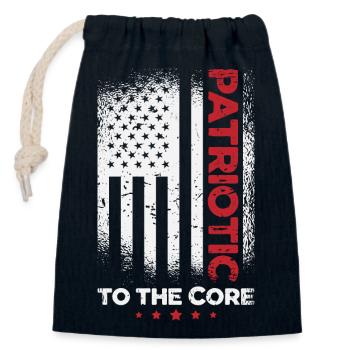 Patriotism American Flag Independence Day - Closable cotton gift bag (14x20cm) - navy - Front