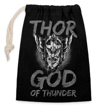Viking Thunder Symbols - Closable cotton gift bag (14x20cm) - black - Front