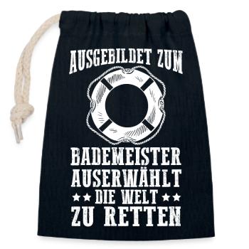 Rettungsschwimmer Bademeister - Verschließbarer Geschenkbeutel aus Baumwolle (14x20cm) - Navy - Vorne