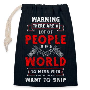 Weapon Rifle Sport - Closable cotton gift bag (14x20cm) - navy - Front