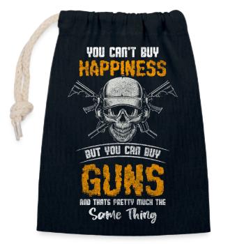 Armes, tir sportif, revolvers - Sac cadeau en coton avec cordon (14 x 20 cm) - bleu marine - Devant