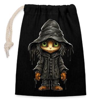 Scarecrow Halloween Cartoon Scary Scarecrow - Verschließbarer Geschenkbeutel aus Baumwolle (14x20cm) - Schwarz - Vorne