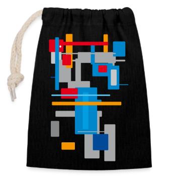Modèles d’architecture - Sac cadeau en coton avec cordon (14 x 20 cm) - noir - Devant