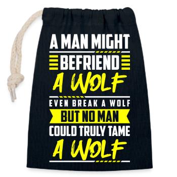 Loup-garou Meute Predator - Sac cadeau en coton avec cordon (14 x 20 cm) - bleu marine - Devant
