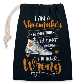 Shoemaker Profession - Closable cotton gift bag (14x20cm) - navy - Front