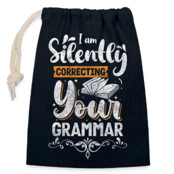 Writer Book Author Crime Fiction - Closable cotton gift bag (14x20cm) - navy - Front