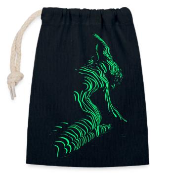 Beautiful female paint art zebra colorful woman - Closable cotton gift bag (14x20cm) - navy - Front