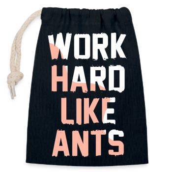 Work Hard Like Ants - Verschließbarer Geschenkbeutel aus Baumwolle (14x20cm) - Navy - Vorne