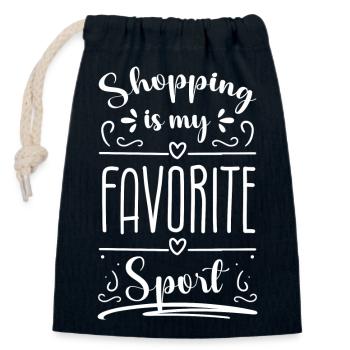 Shopping Shopaholics Buy Shopping Mall - Closable cotton gift bag (14x20cm) - navy - Front