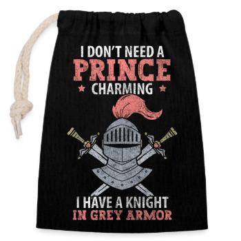 Medieval Dragon Knights Templar - Closable cotton gift bag (14x20cm) - black - Front