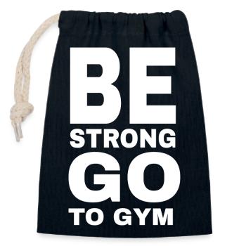 be Strong - Verschließbarer Geschenkbeutel aus Baumwolle (14x20cm) - Navy - Vorne