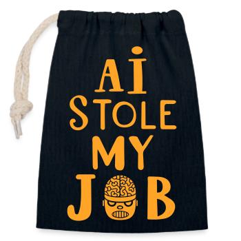 Künstliche Intelligenz Humor Zitat - Verschließbarer Geschenkbeutel aus Baumwolle (14x20cm) - Navy - Vorne