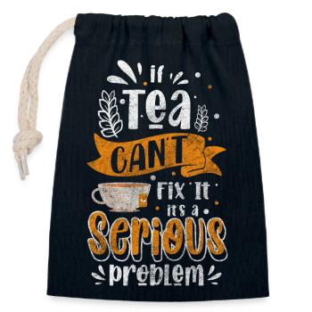 Tea Lover Recreation Teapot - Closable cotton gift bag (14x20cm) - navy - Front